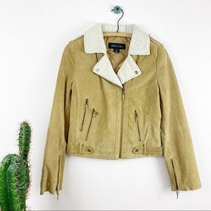 ❌SOLD❌ Ookie & LaLa Suede Shearling Moto Jacket